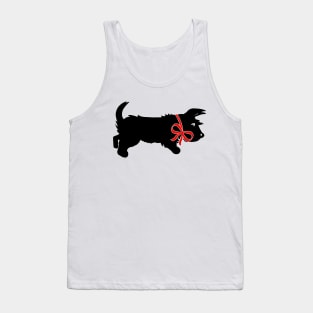 Black Scottish Terrier Dog bow Tank Top